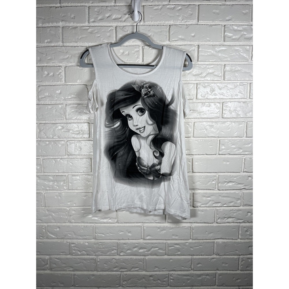 Disneys The Little Mermaid Size Medium Off The Shoulder Ariel Art Paint Top